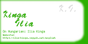 kinga ilia business card